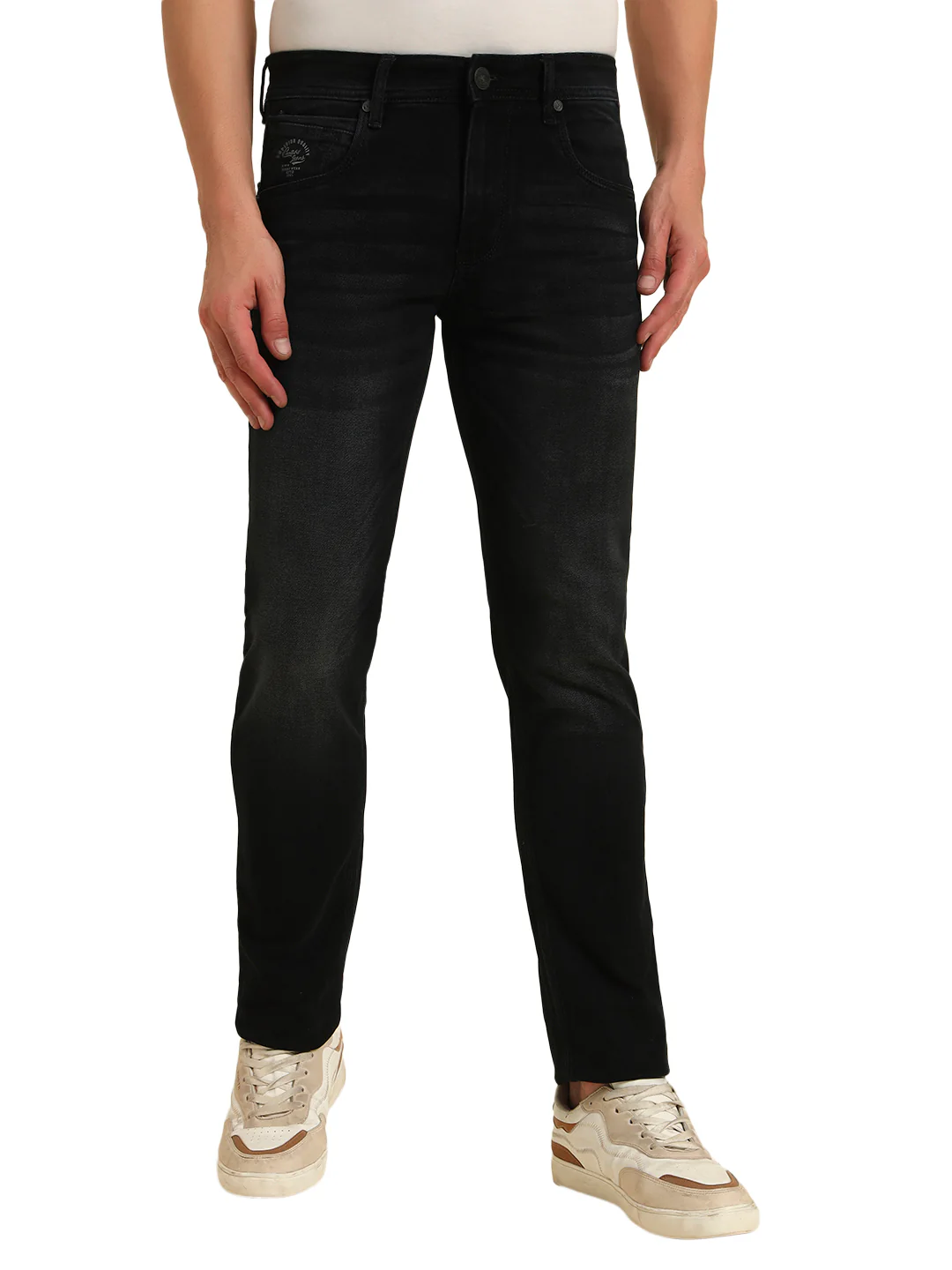 Denim Jeans for Men l Breathable & Soft with Color Fastness Ultra Narrow Fit Cotton Fabric Solid Pattern Button Closure - Image 5