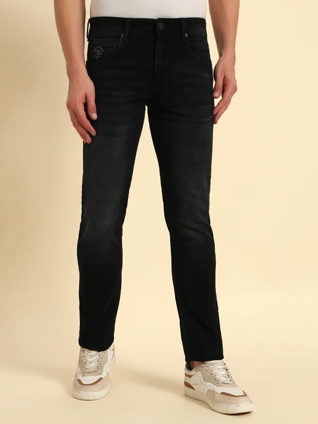 Denim Jeans for Men l Breathable & Soft with Color Fastness Ultra Narrow Fit Cotton Fabric Solid Pattern Button Closure - Image 6