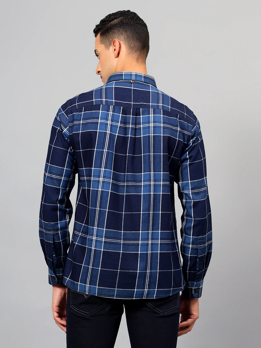 Casual Shirt for Men | Breathable & Soft with Color Fastness Regular Fit Spread Collar Neck Cotton Fabric Checkered Pattern - Image 2