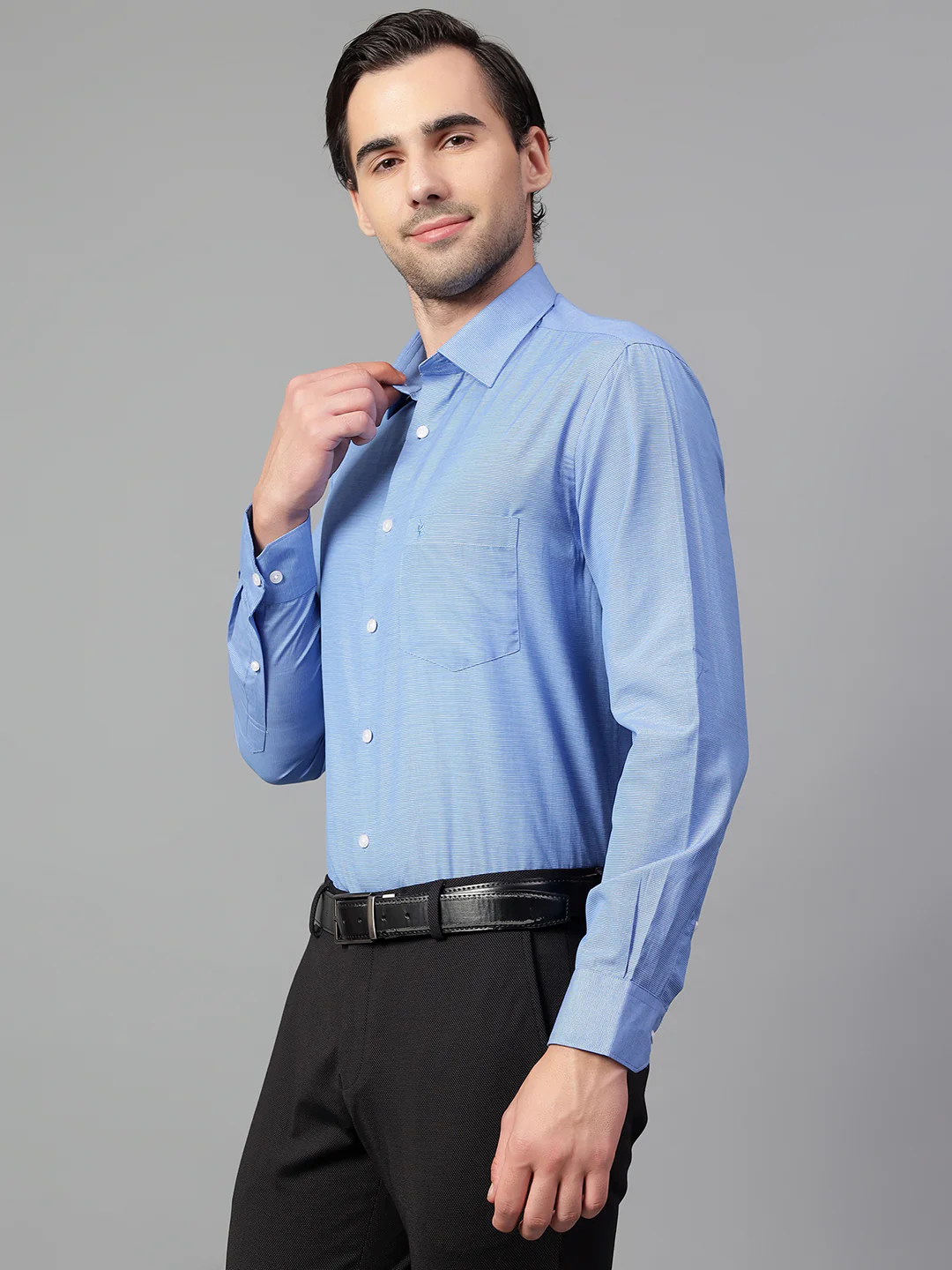 Formal Shirt for Men l Breathable & Soft with Color Fastness Regular Fit Spread Collar Neck Cotton Blend Fabric Checkered Pattern - Image 4