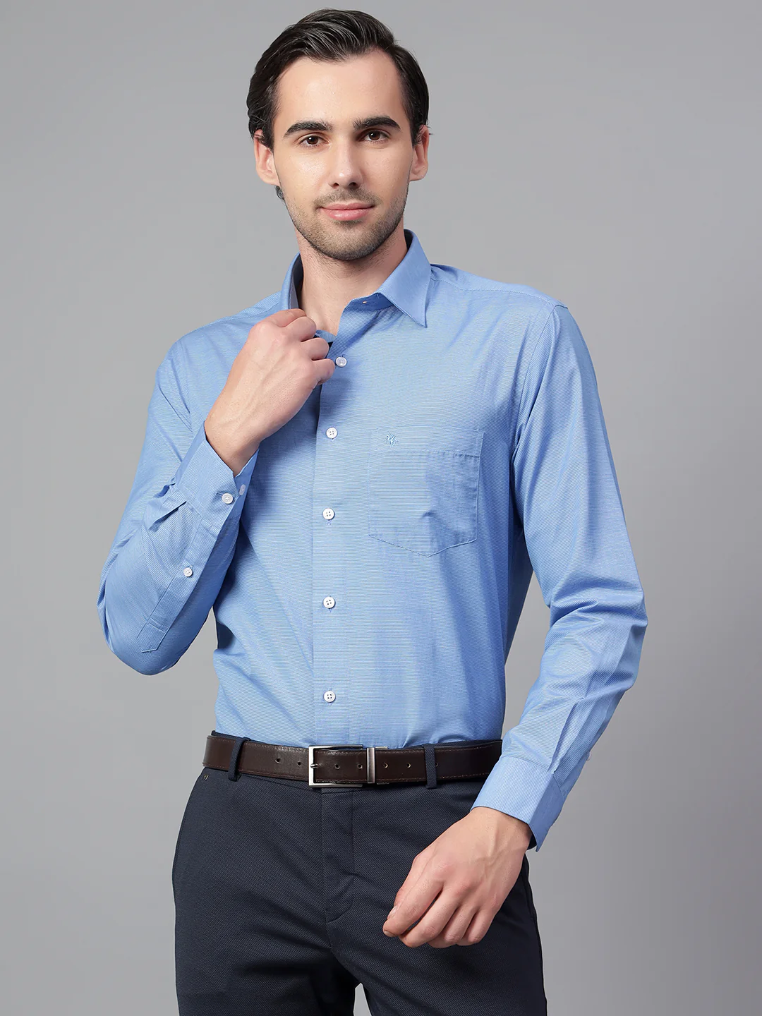 Formal Shirt for Men l Breathable & Soft with Color Fastness Regular Fit Spread Collar Neck Cotton Blend Fabric Checkered Pattern - Image 2