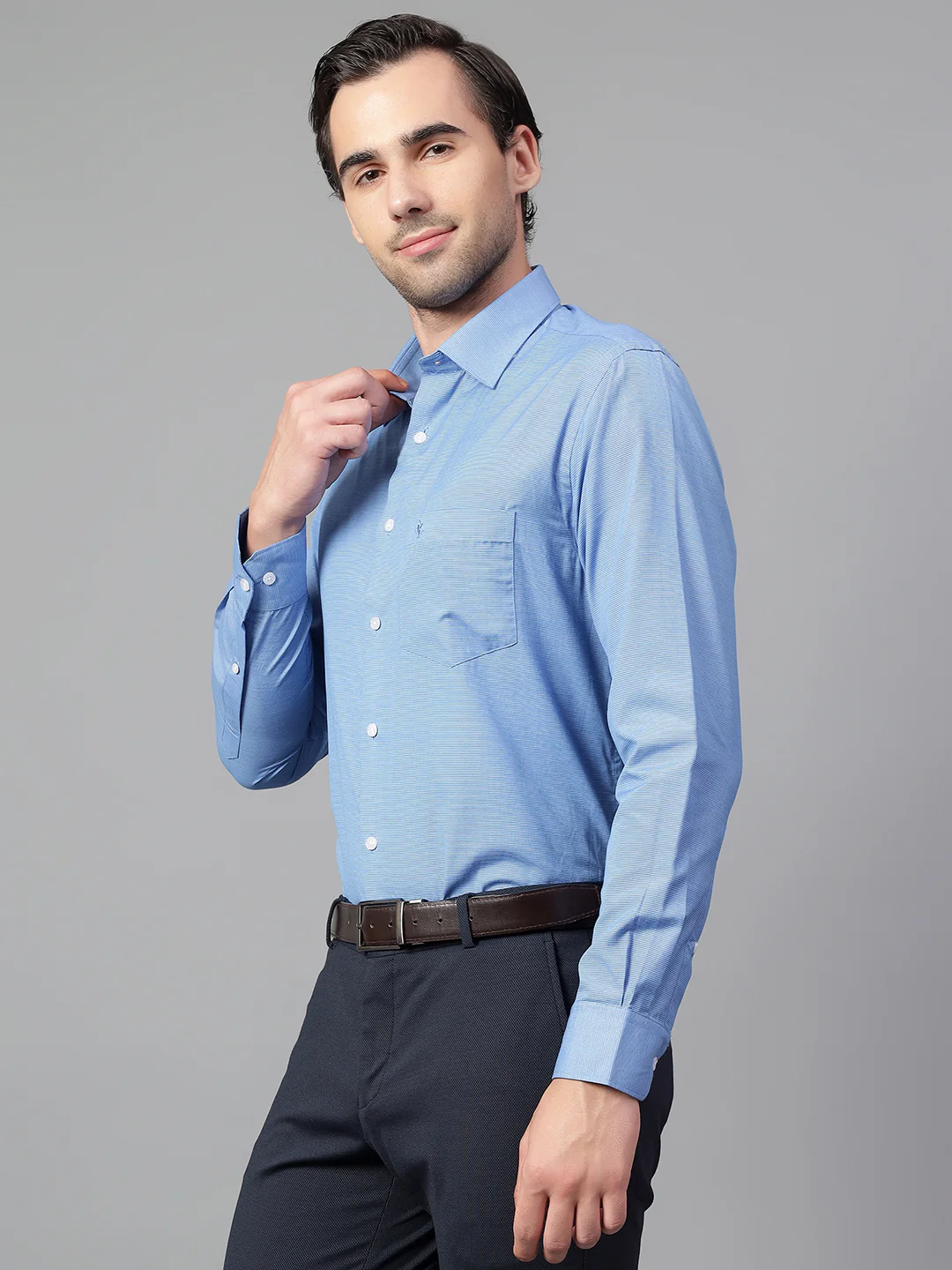 Formal Shirt for Men l Breathable & Soft with Color Fastness Regular Fit Spread Collar Neck Cotton Blend Fabric Checkered Pattern - Image 4