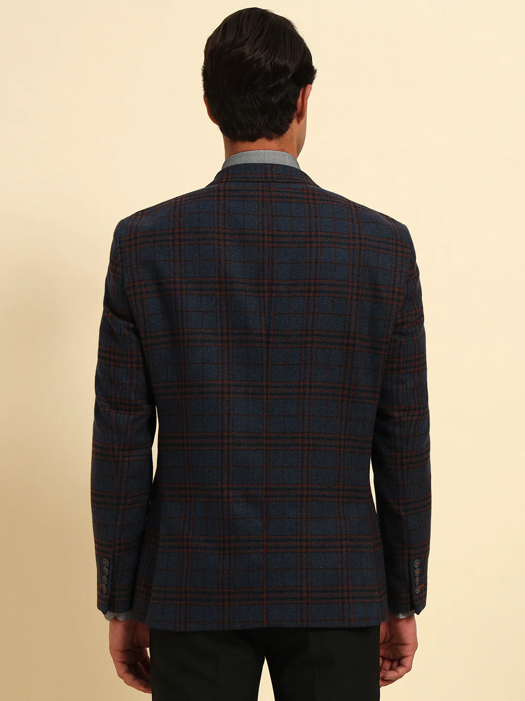 Blazer for Men | Premium Formal Blazer Slim Fit Notched Collar Tweed Fabric Checkered Pattern - Image 7