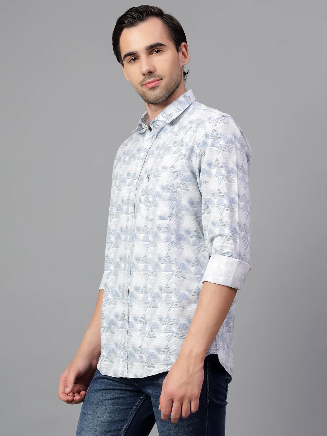 Casual Shirt for Men | Breathable & Soft with Color Fastness Regular Fit Spread Collar Neck Viscose Fabric Printed Pattern - Image 4