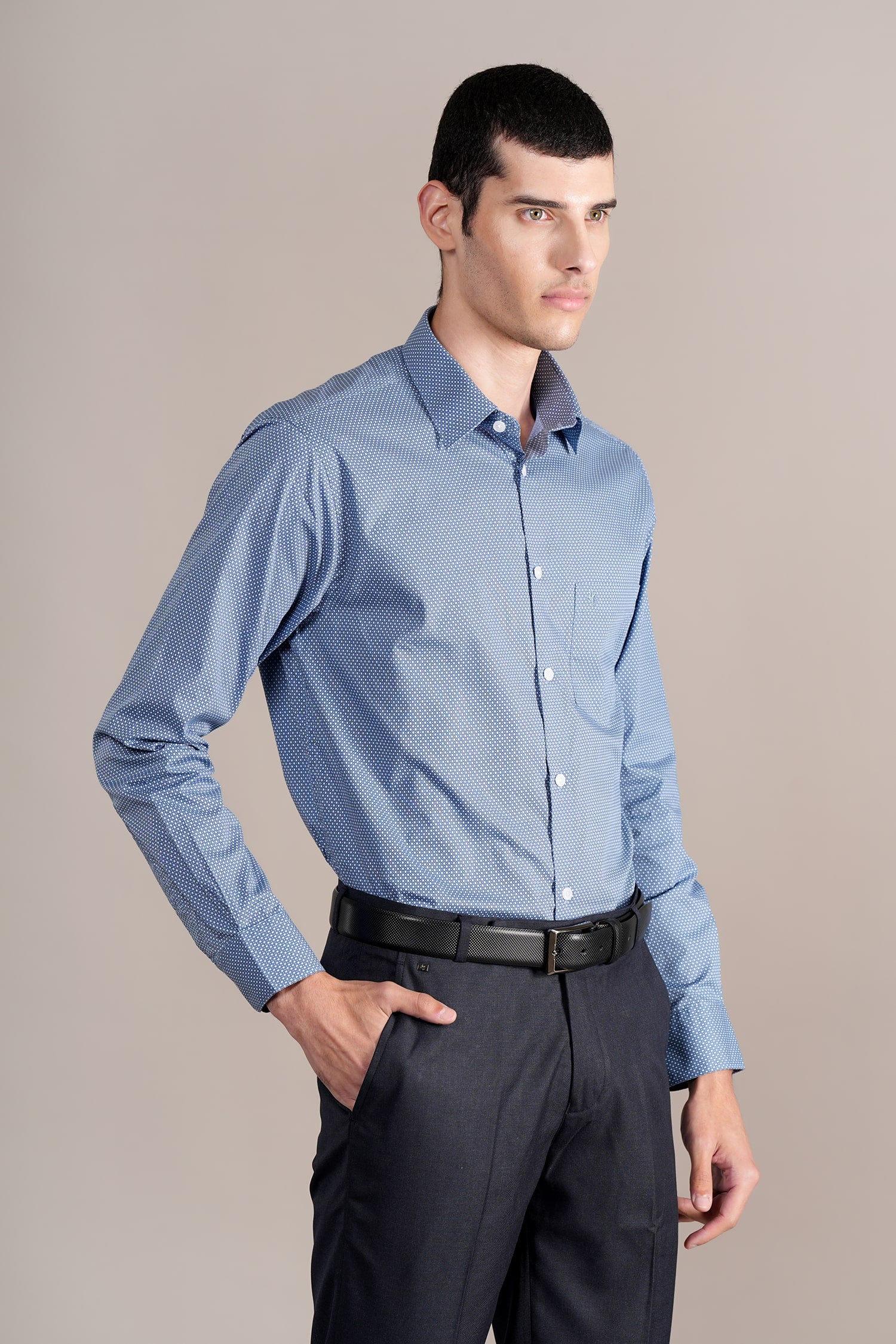 Formal Shirt for Men l Breathable & Soft with Color Fastness Regular Fit Spread Collar Neck Cotton Fabric Printed Pattern - Image 4