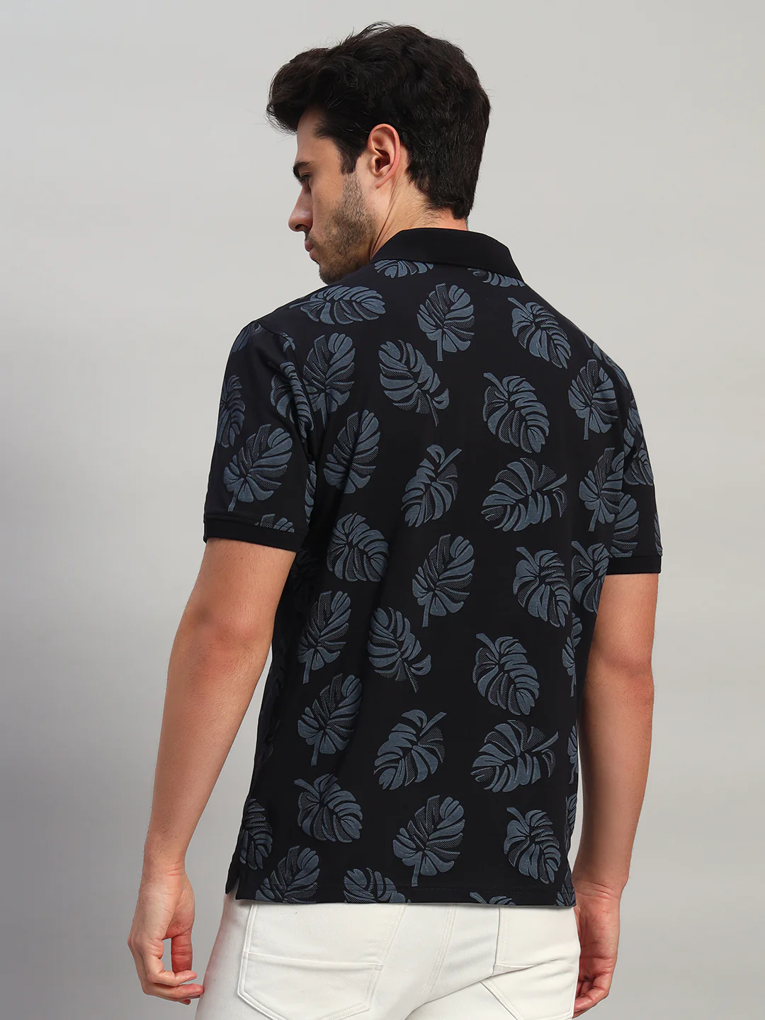 T-Shirt for Men | Breathable & Soft with Color Fastness Regular Fit Polo Neck Cotton Blend Fabric Printed Pattern - Image 5