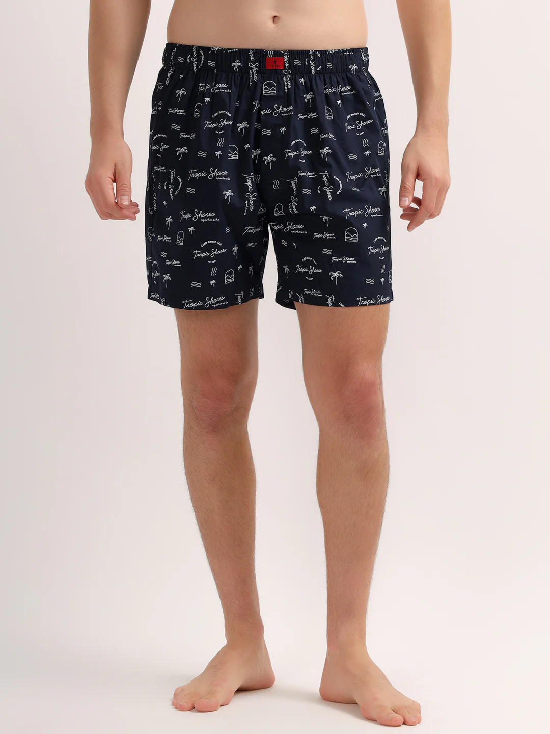 Men's Blue Regular Fit Printed Boxer - Image 2