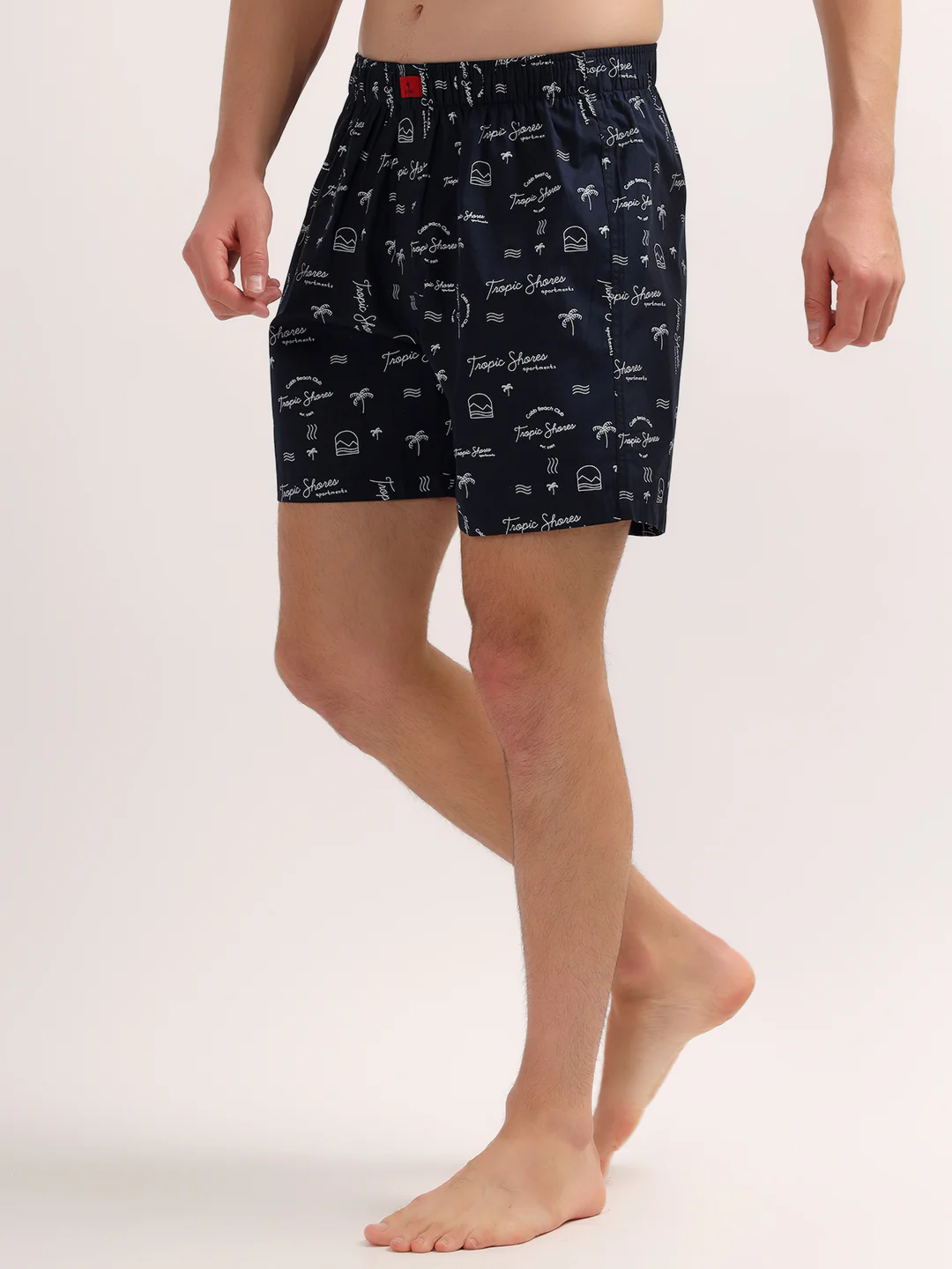 Men's Blue Regular Fit Printed Boxer - Image 3