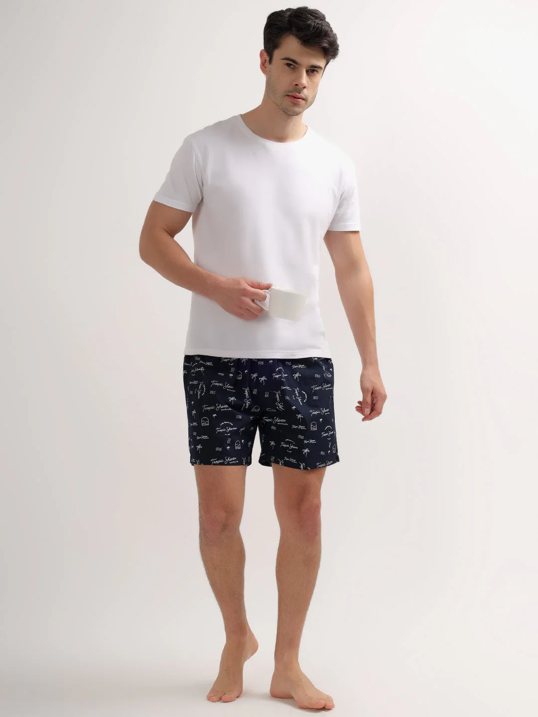 Men's Blue Regular Fit Printed Boxer - Image 5