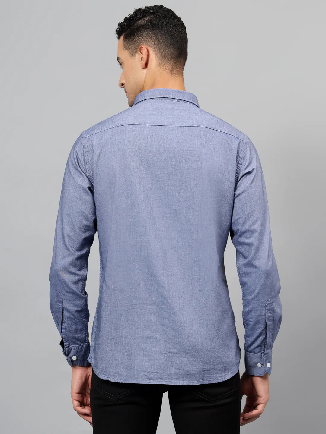 Casual Shirt for Men | Breathable & Soft with Color Fastness Regular Fit Spread Collar Neck Cotton Fabric Self Design Pattern - Image 2