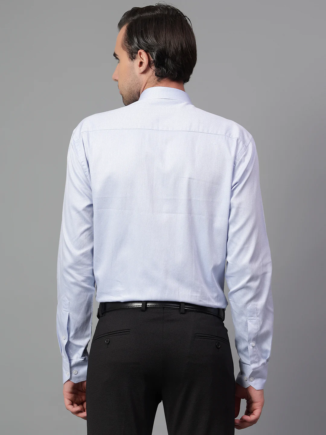 Formal Shirt for Men l Breathable & Soft with Color Fastness Regular Fit Spread Collar Neck Giza Cotton Fabric Self Design Pattern - Image 2