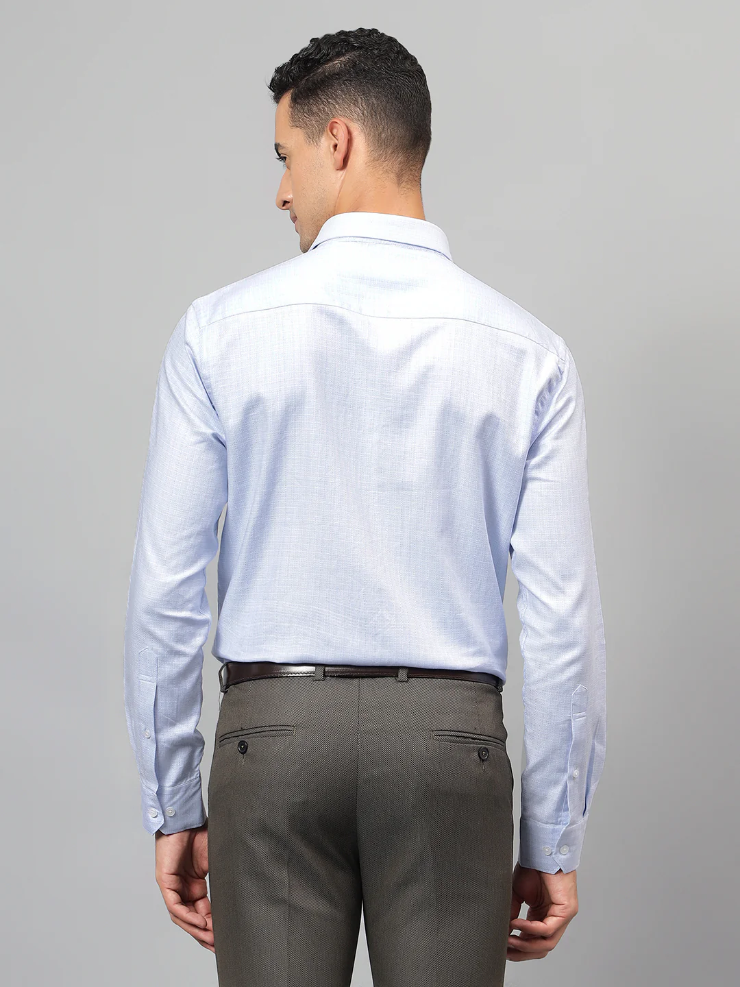 Formal Shirt for Men l Breathable & Soft with Color Fastness Regular Fit Spread Collar Neck Cotton Fabric Self Design Pattern - Image 3