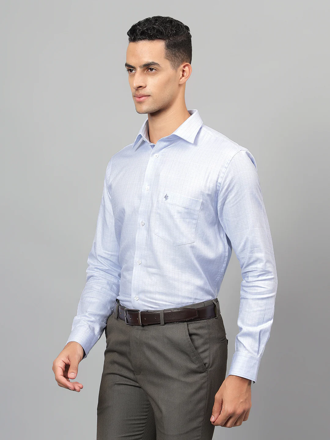 Formal Shirt for Men l Breathable & Soft with Color Fastness Regular Fit Spread Collar Neck Cotton Fabric Self Design Pattern - Image 4