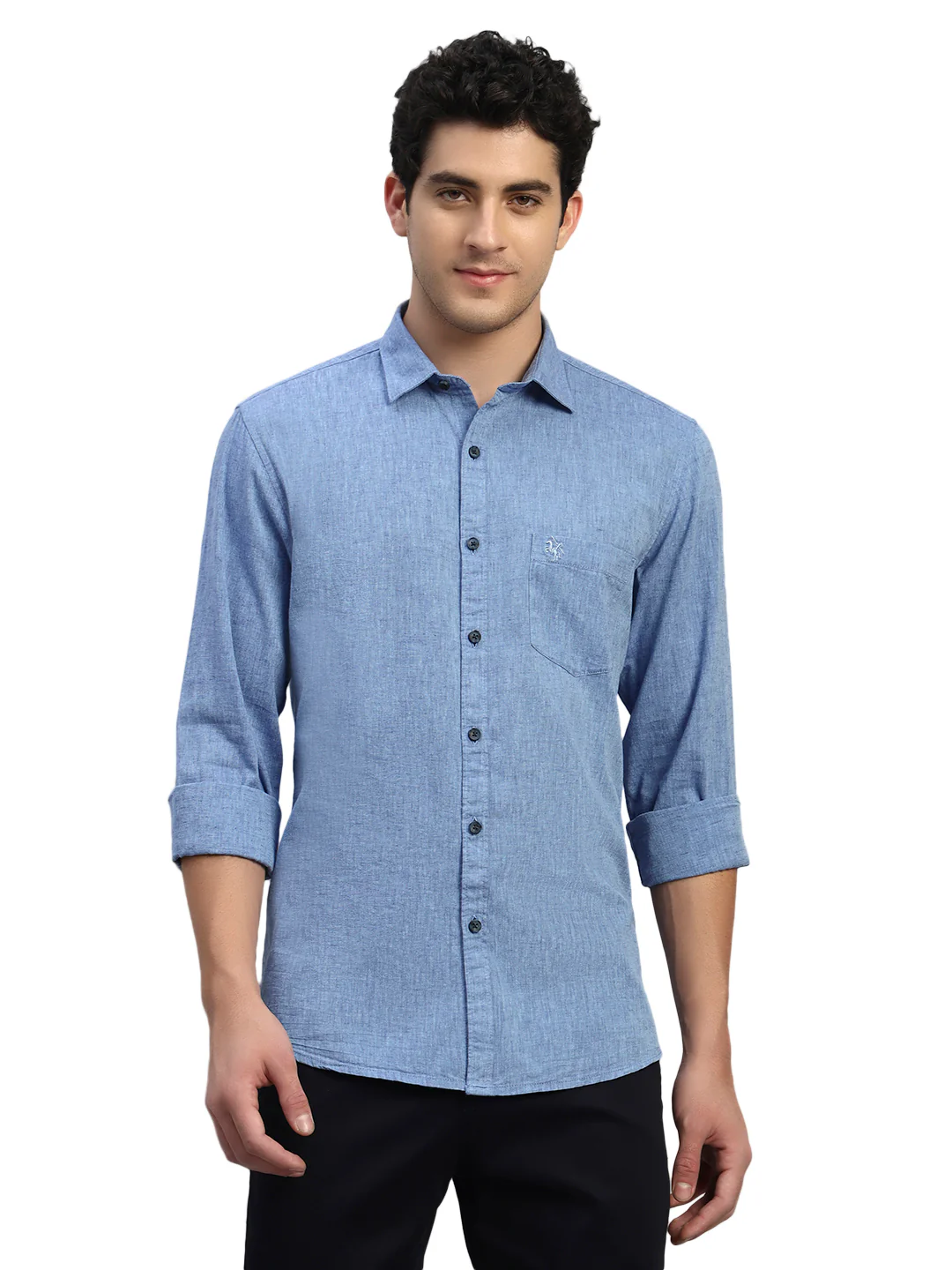 Casual Shirt for Men | Breathable & Soft with Color Fastness Regular Fit Spread Collar Neck Cotton Fabric Self Design Pattern - Image 2