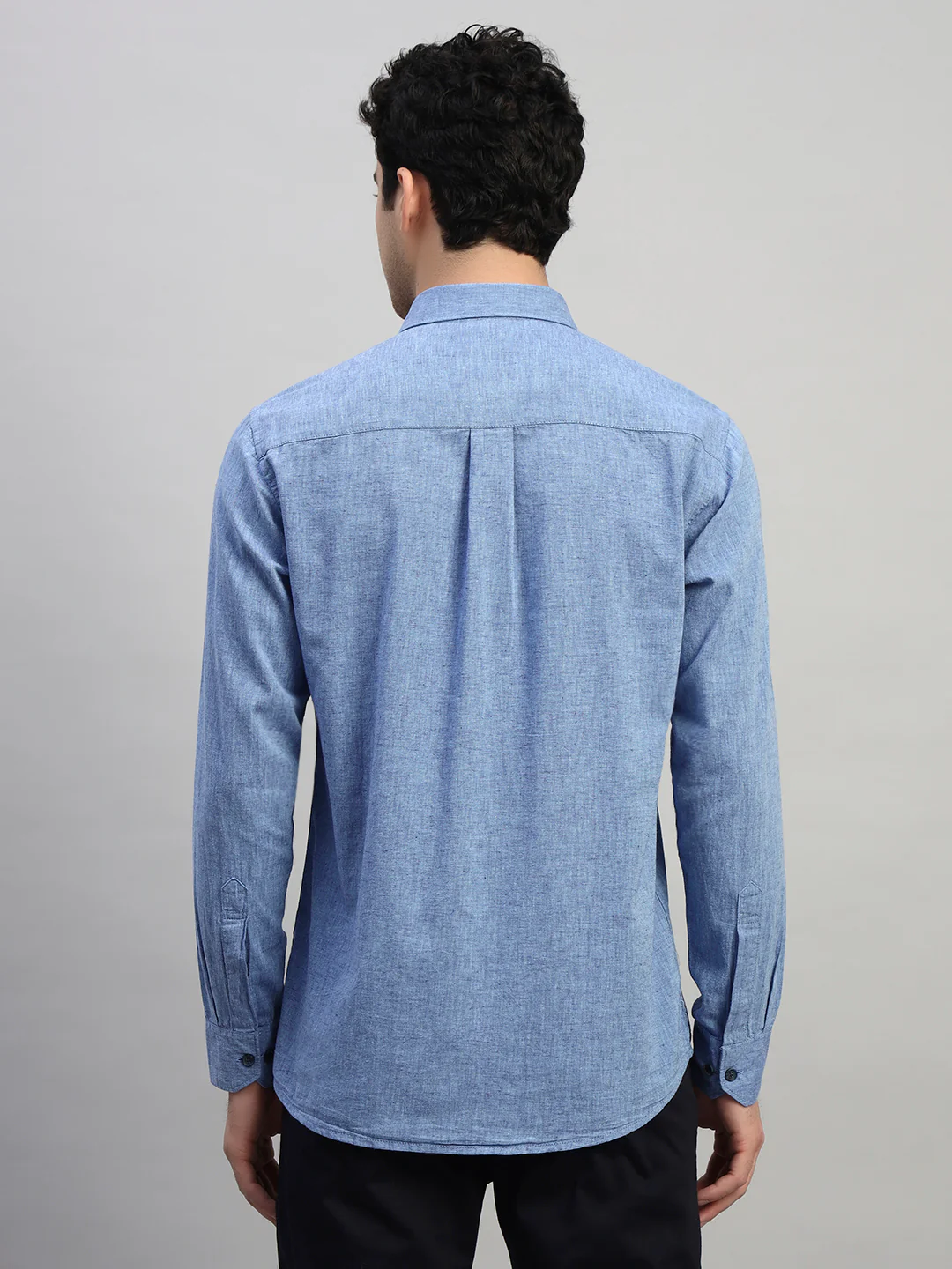 Casual Shirt for Men | Breathable & Soft with Color Fastness Regular Fit Spread Collar Neck Cotton Fabric Self Design Pattern - Image 4