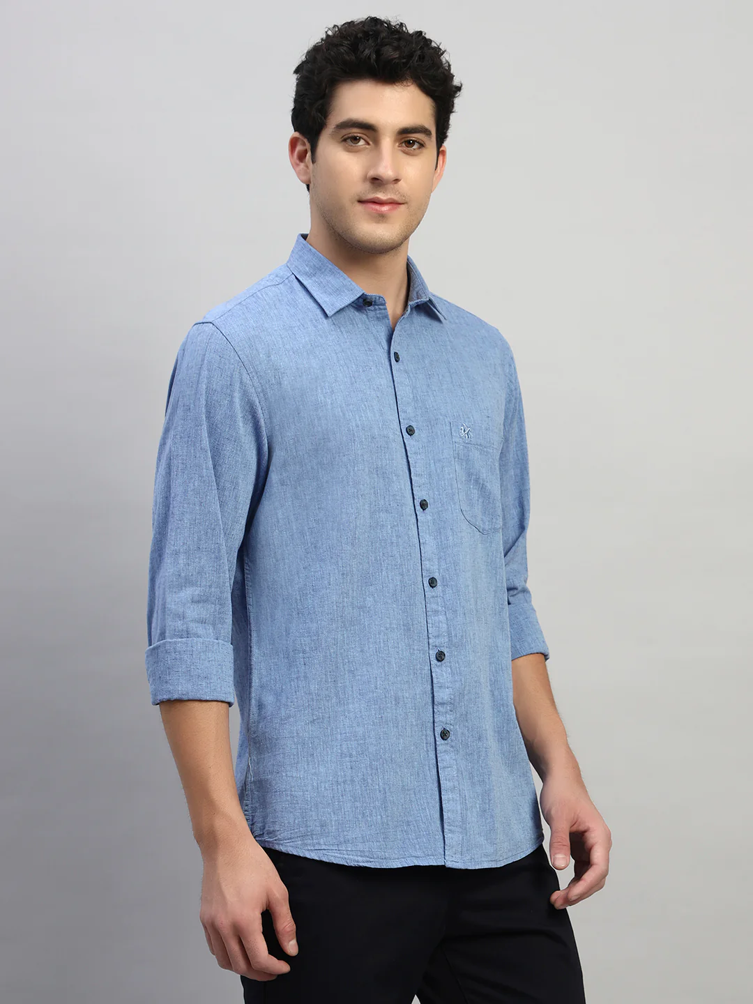 Casual Shirt for Men | Breathable & Soft with Color Fastness Regular Fit Spread Collar Neck Cotton Fabric Self Design Pattern - Image 5