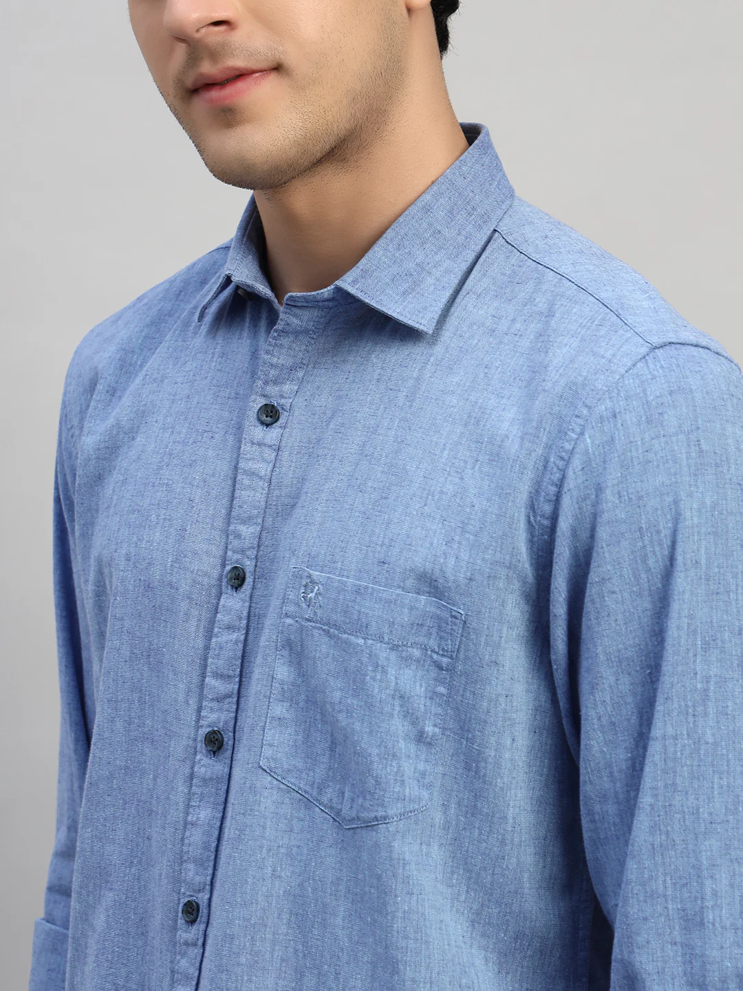Casual Shirt for Men | Breathable & Soft with Color Fastness Regular Fit Spread Collar Neck Cotton Fabric Self Design Pattern - Image 7