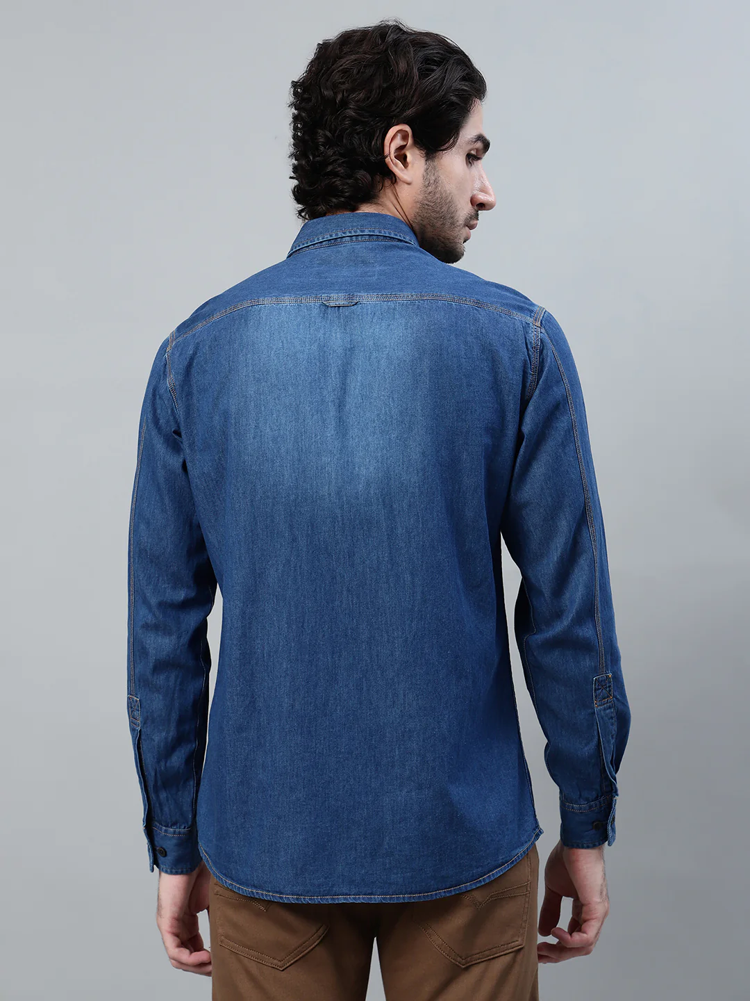 Casual Shirt for Men | Breathable & Soft with Color Fastness Regular Fit Spread Collar Neck Cotton Fabric Solid Pattern - Image 2