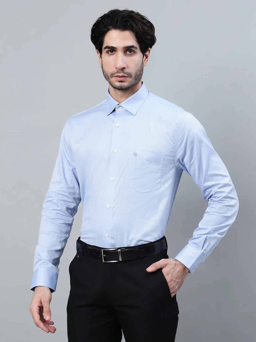 Formal Shirt for Men l Breathable & Soft with Color Fastness Regular Fit Spread Collar Neck Giza Cotton Fabric Solid Pattern - Image 3
