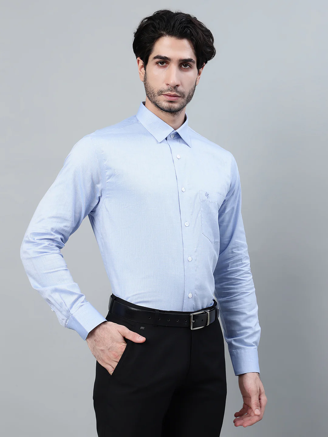 Formal Shirt for Men l Breathable & Soft with Color Fastness Regular Fit Spread Collar Neck Giza Cotton Fabric Solid Pattern - Image 4