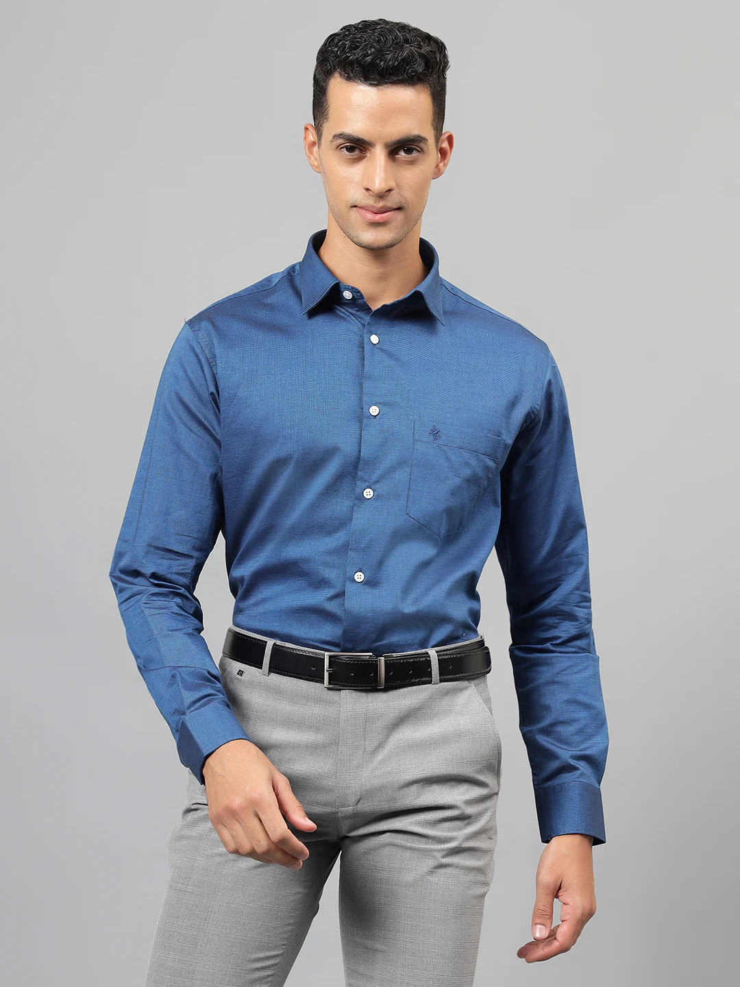 Formal Shirt for Men l Breathable & Soft with Color Fastness Regular Fit Spread Collar Neck Giza Cotton Fabric Solid Pattern - Image 2
