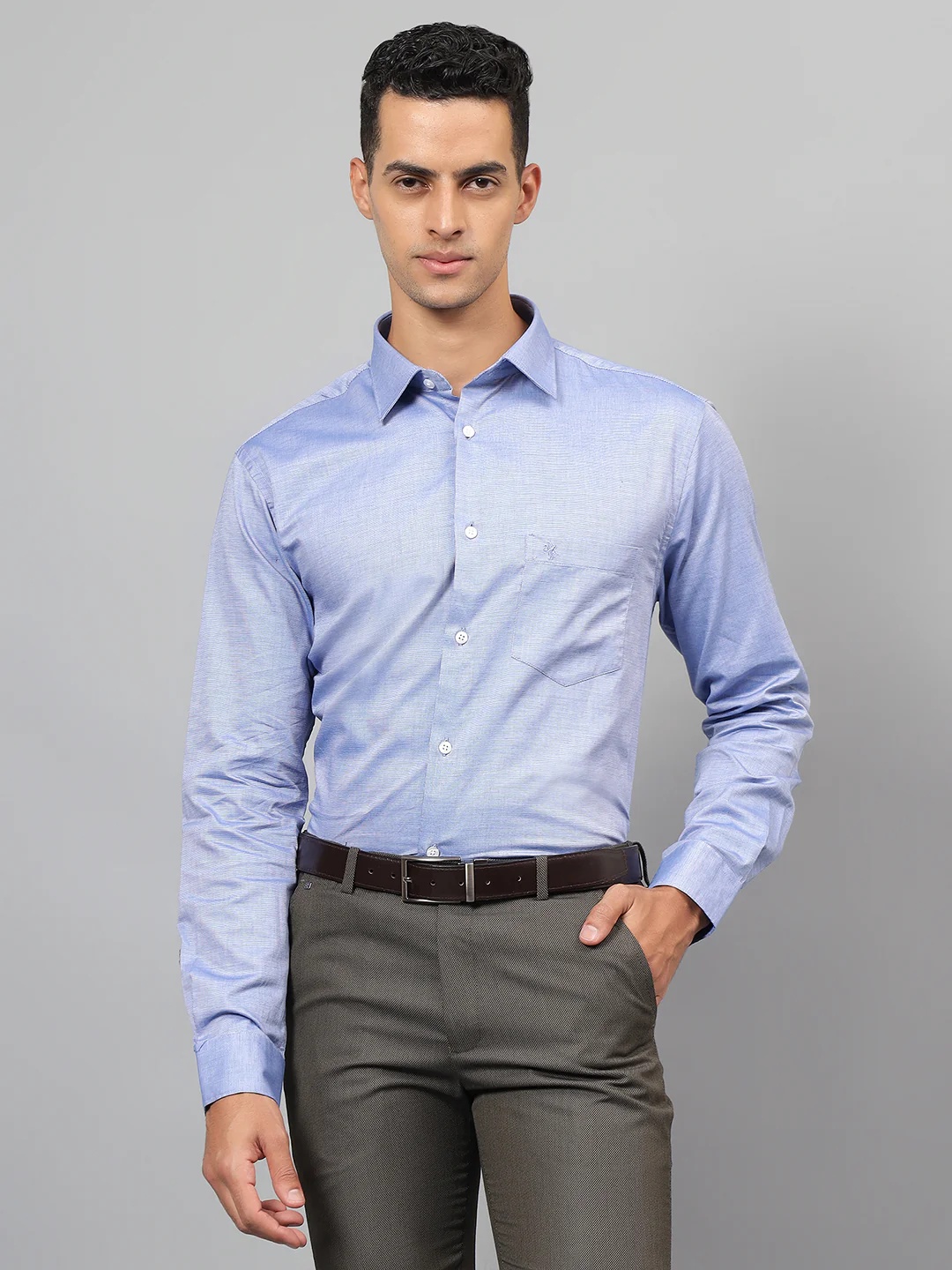 Formal Shirt for Men l Breathable & Soft with Color Fastness Regular Fit Spread Collar Neck Giza Cotton Fabric Solid Pattern - Image 3