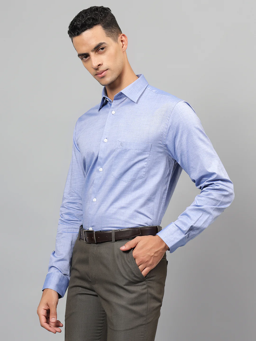 Formal Shirt for Men l Breathable & Soft with Color Fastness Regular Fit Spread Collar Neck Giza Cotton Fabric Solid Pattern - Image 4