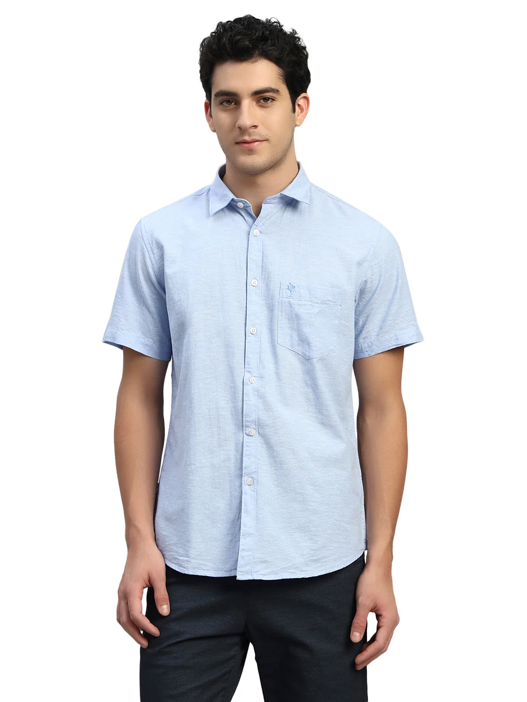 Casual Shirt for Men | Breathable & Soft with Color Fastness Regular Fit Spread Collar Neck Cotton Fabric Solid Pattern - Image 2