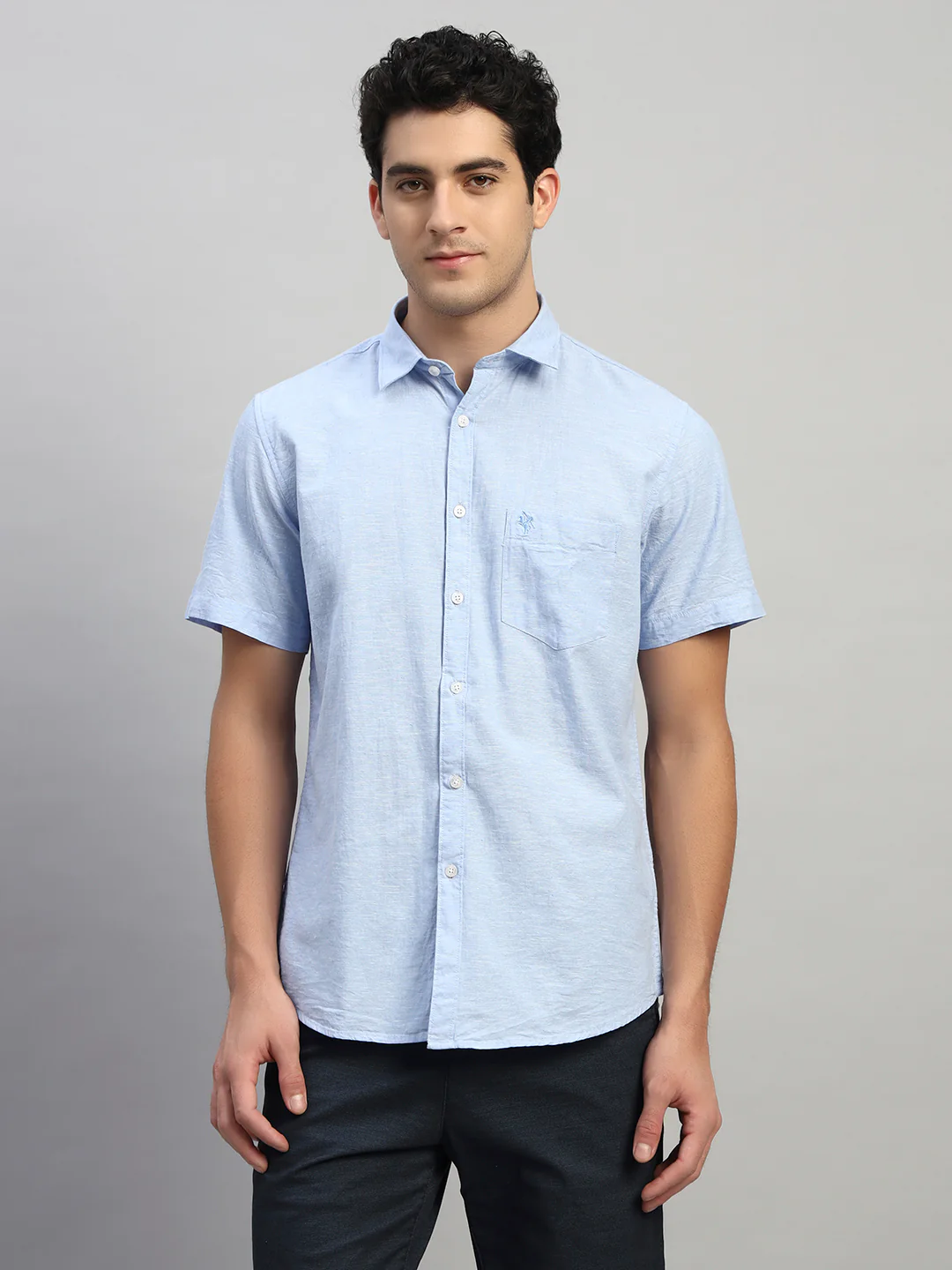 Casual Shirt for Men | Breathable & Soft with Color Fastness Regular Fit Spread Collar Neck Cotton Fabric Solid Pattern - Image 5