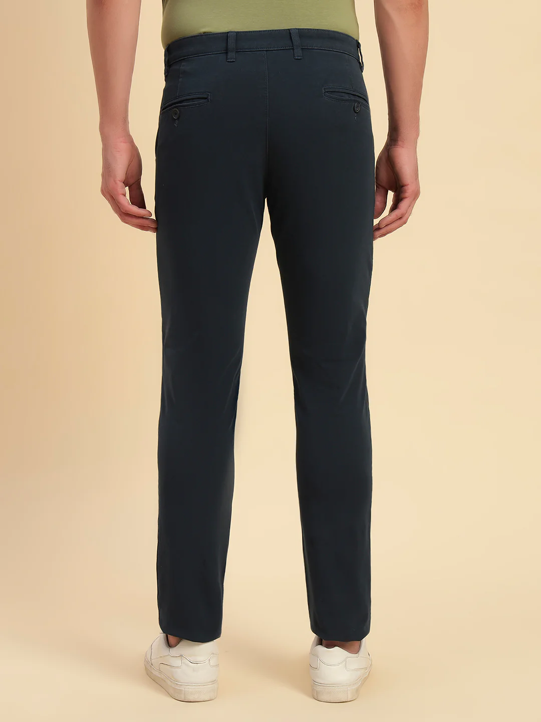Casual Trouser for Men | Breathable & Soft with Color Fastness Regular Fit Cotton Blend Fabric Solid Pattern Button Closure - Image 8