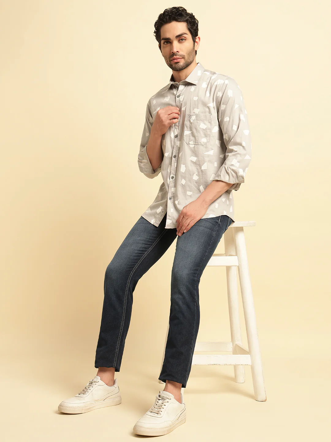 Denim Jeans for Men | Breathable & Soft with Color Fastness Slim Fit Cotton Fabric Solid Pattern Button Closure - Image 8