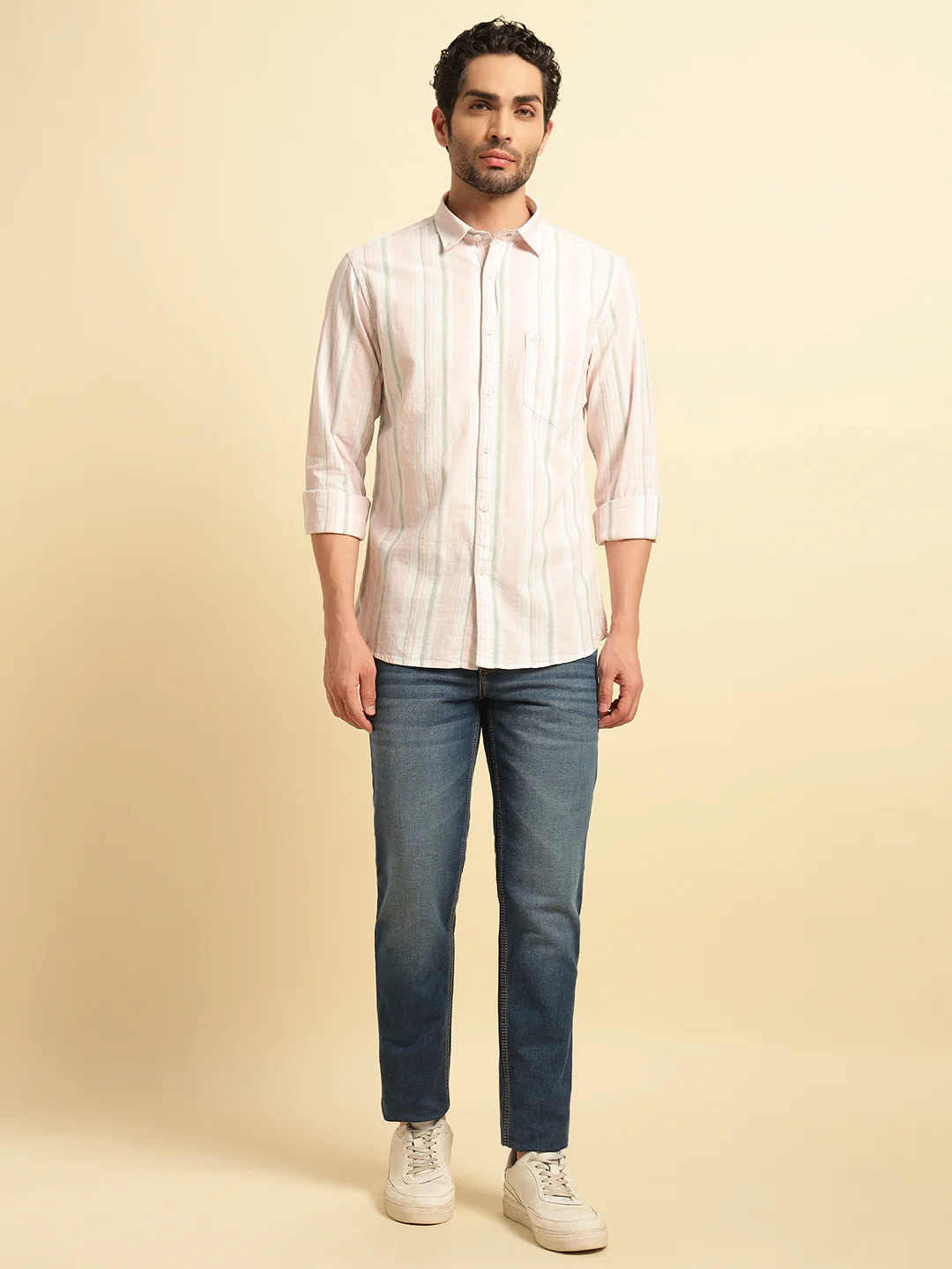 Denim Jeans for Men | Breathable & Soft with Color Fastness Slim Fit Cotton Fabric Solid Pattern Button Closure - Image 7