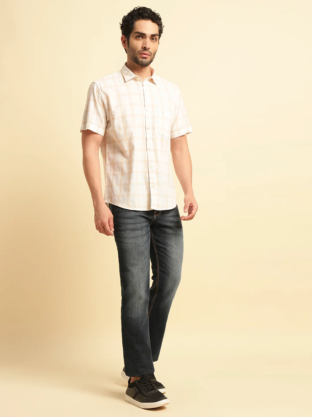 Denim Jeans for Men | Breathable & Soft with Color Fastness Straight Fit Cotton Fabric Solid Pattern Button Closure - Image 2
