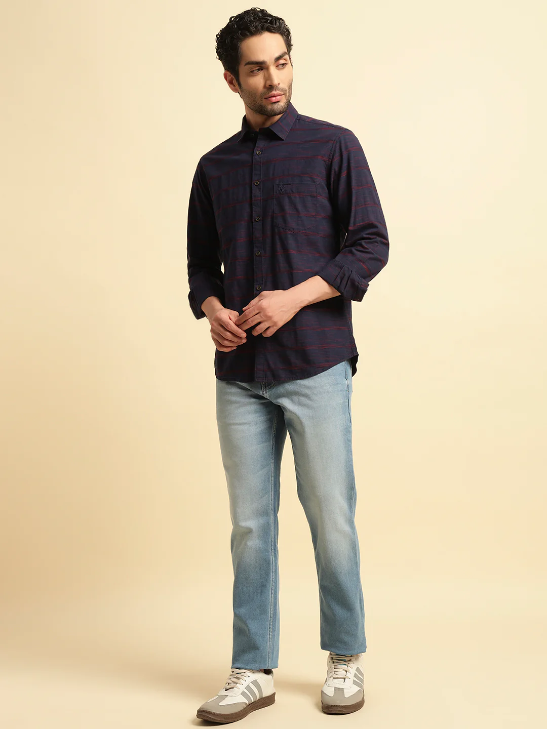 Denim Jeans for Men | Breathable & Soft with Color Fastness Straight Fit Cotton Fabric Solid Pattern Button Closure - Image 2