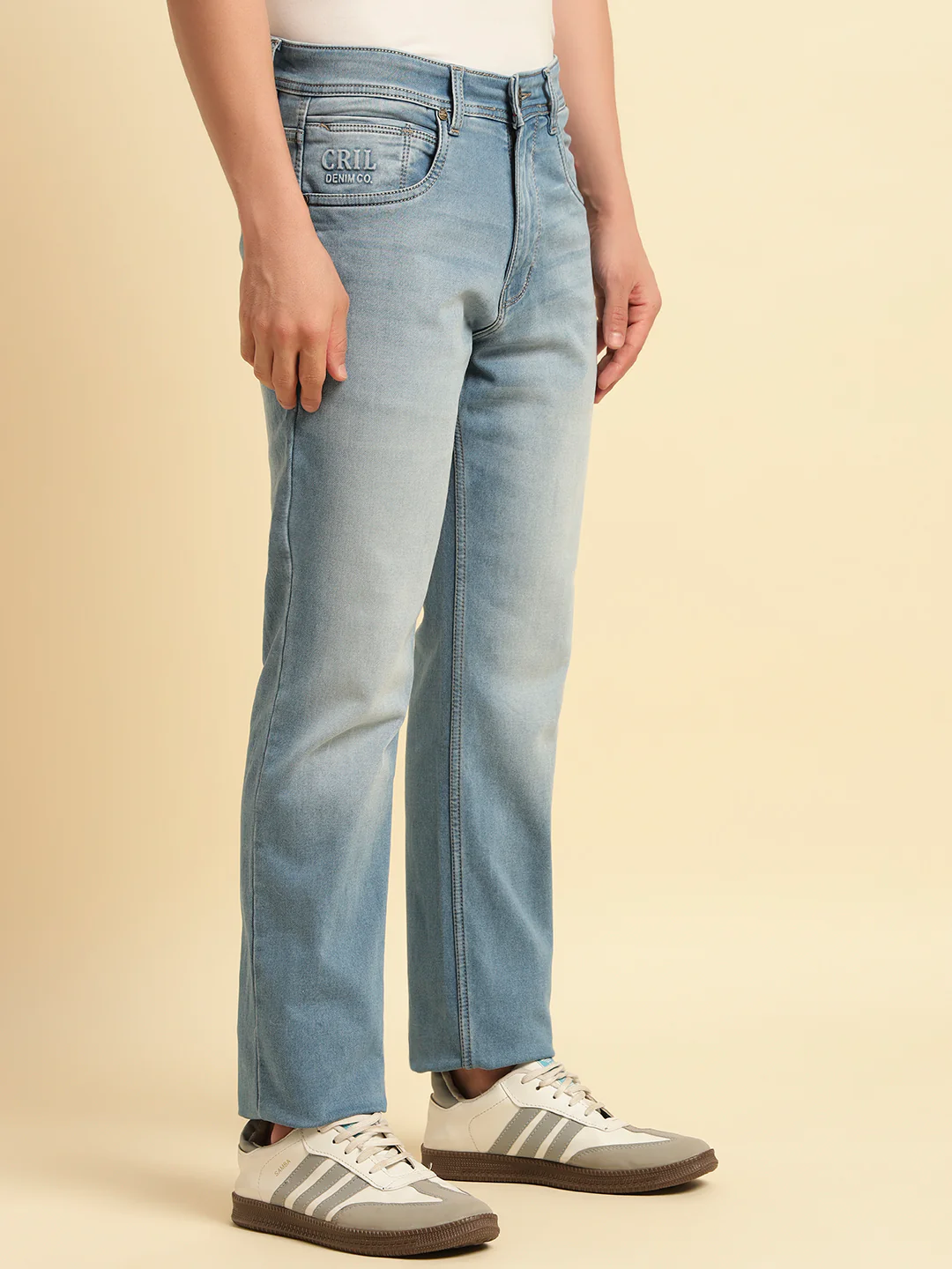 Denim Jeans for Men | Breathable & Soft with Color Fastness Straight Fit Cotton Fabric Solid Pattern Button Closure - Image 4