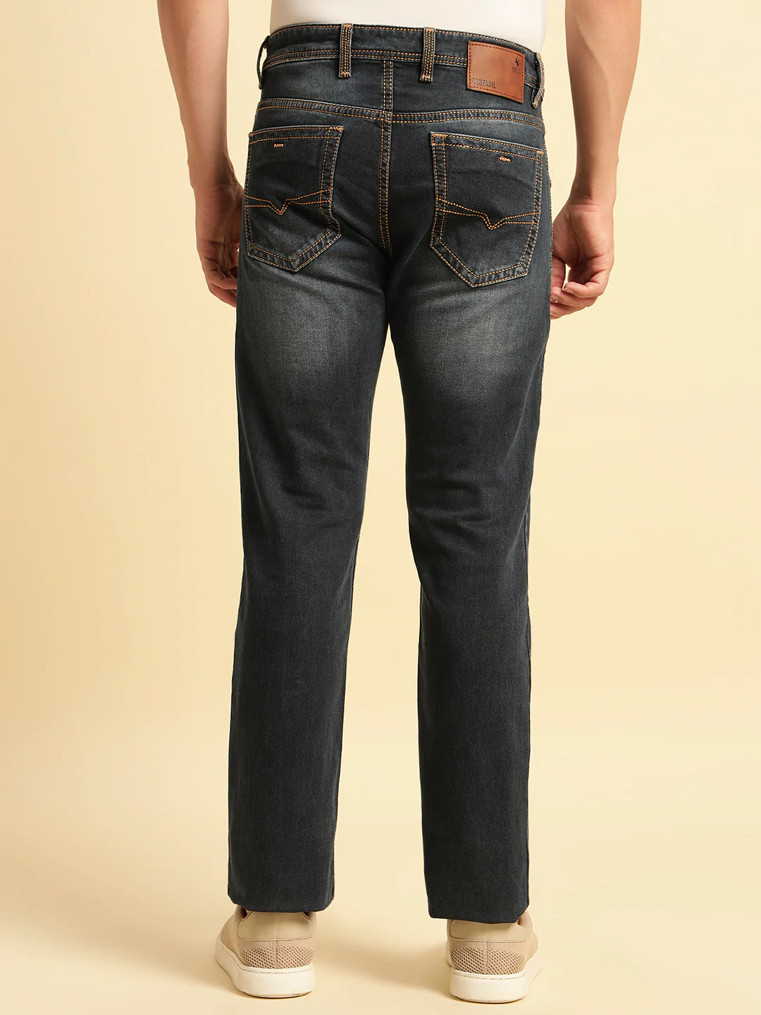 Denim Jeans for Men | Breathable & Soft with Color Fastness Straight Fit Cotton Fabric Solid Pattern Button Closure - Image 6