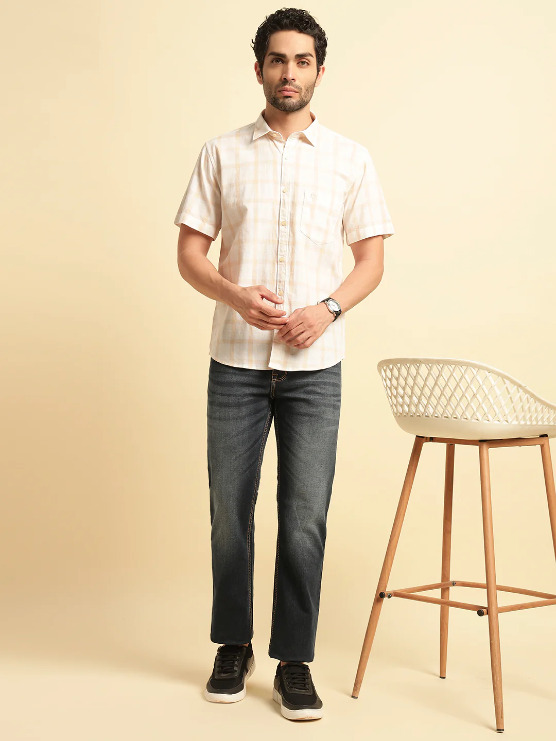 Denim Jeans for Men | Breathable & Soft with Color Fastness Straight Fit Cotton Fabric Solid Pattern Button Closure - Image 8
