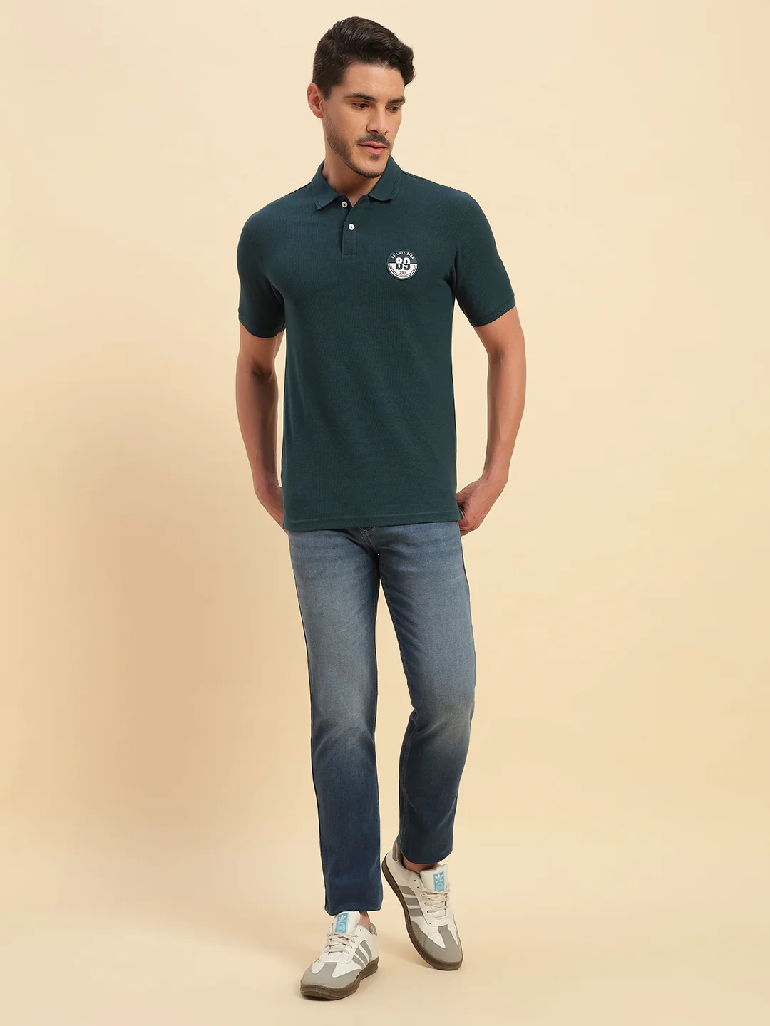 Denim Jeans for Men l Breathable & Soft with Color Fastness Slim Fit Cotton Fabric Solid Pattern Button Closure - Image 2