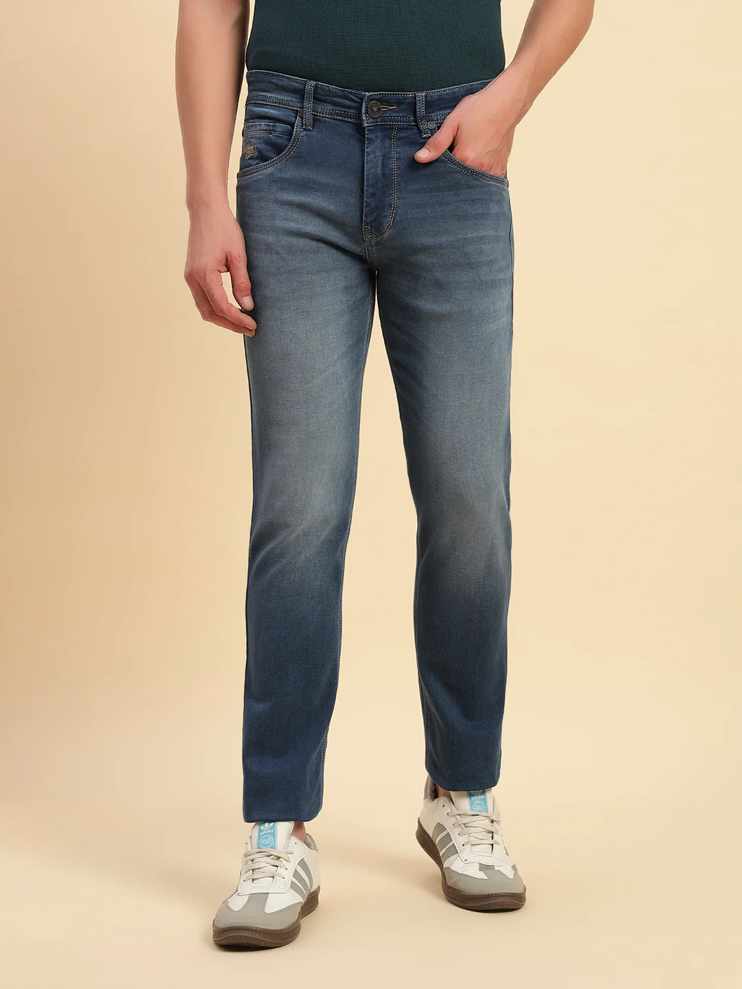 Denim Jeans for Men l Breathable & Soft with Color Fastness Slim Fit Cotton Fabric Solid Pattern Button Closure - Image 5