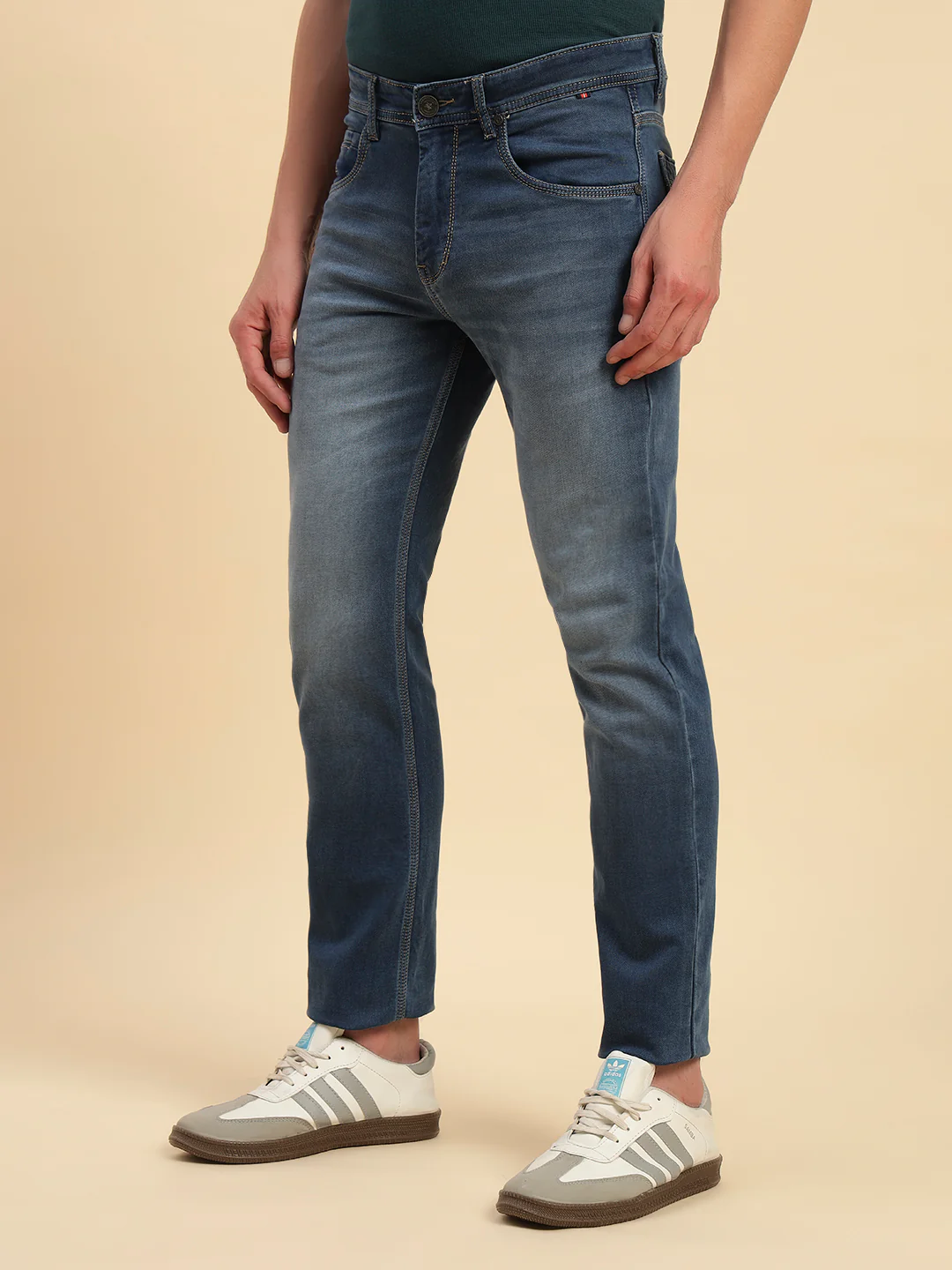 Denim Jeans for Men l Breathable & Soft with Color Fastness Slim Fit Cotton Fabric Solid Pattern Button Closure - Image 6
