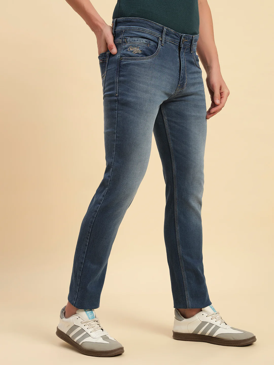 Denim Jeans for Men l Breathable & Soft with Color Fastness Slim Fit Cotton Fabric Solid Pattern Button Closure - Image 7