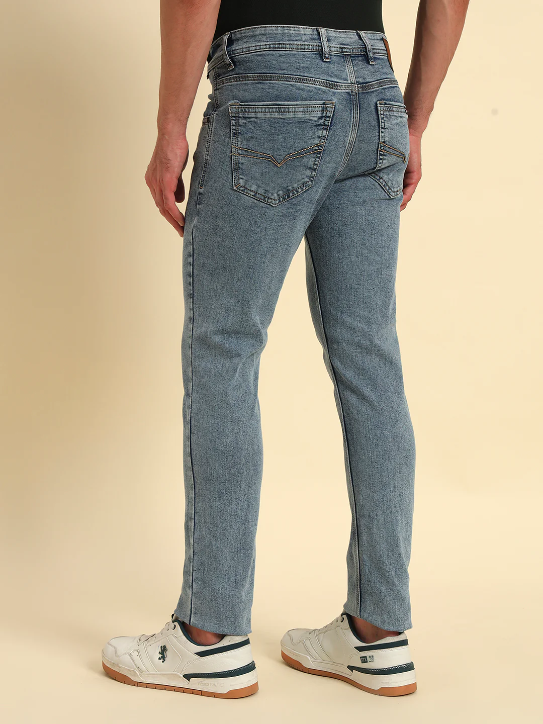 Denim Jeans for Men l Breathable & Soft with Color Fastness Slim Fit Cotton Fabric Solid Pattern Button Closure - Image 4