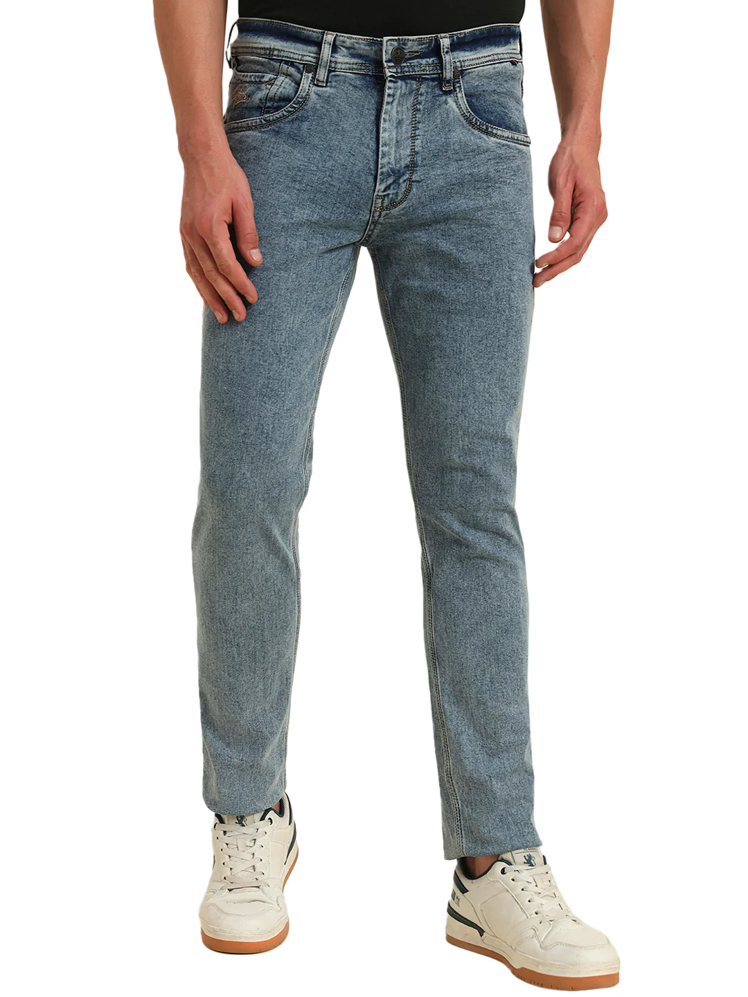 Denim Jeans for Men l Breathable & Soft with Color Fastness Slim Fit Cotton Fabric Solid Pattern Button Closure - Image 5