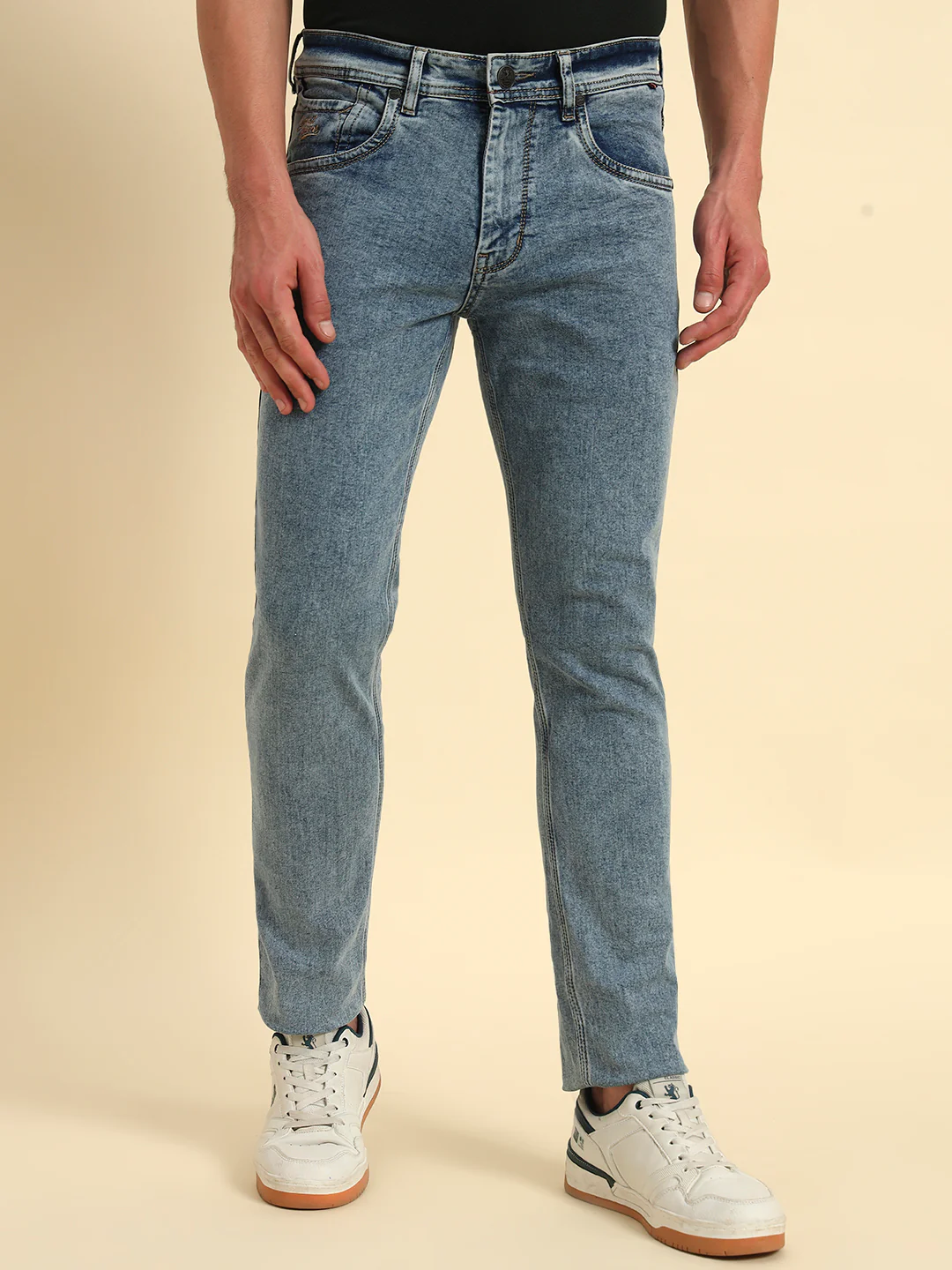 Denim Jeans for Men l Breathable & Soft with Color Fastness Slim Fit Cotton Fabric Solid Pattern Button Closure - Image 6