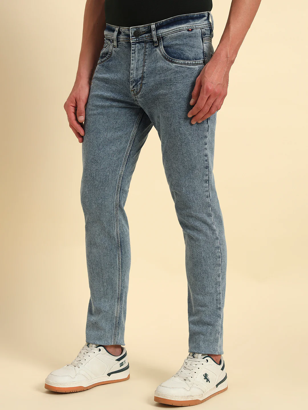 Denim Jeans for Men l Breathable & Soft with Color Fastness Slim Fit Cotton Fabric Solid Pattern Button Closure - Image 7