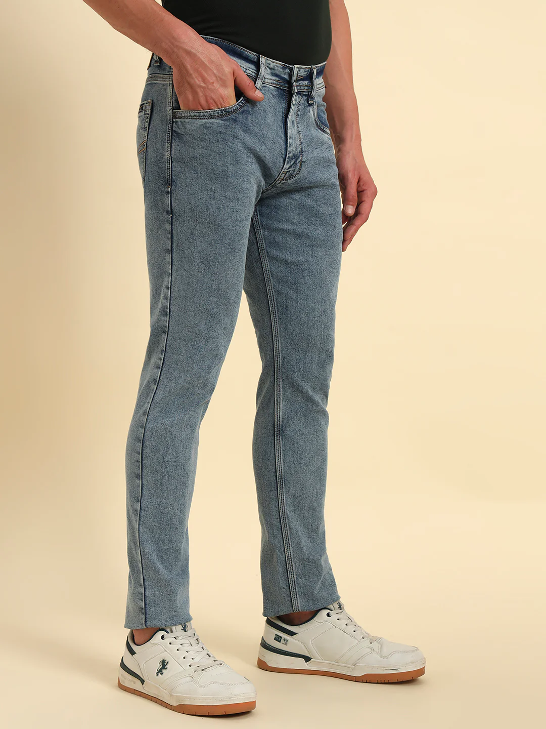 Denim Jeans for Men l Breathable & Soft with Color Fastness Slim Fit Cotton Fabric Solid Pattern Button Closure - Image 8