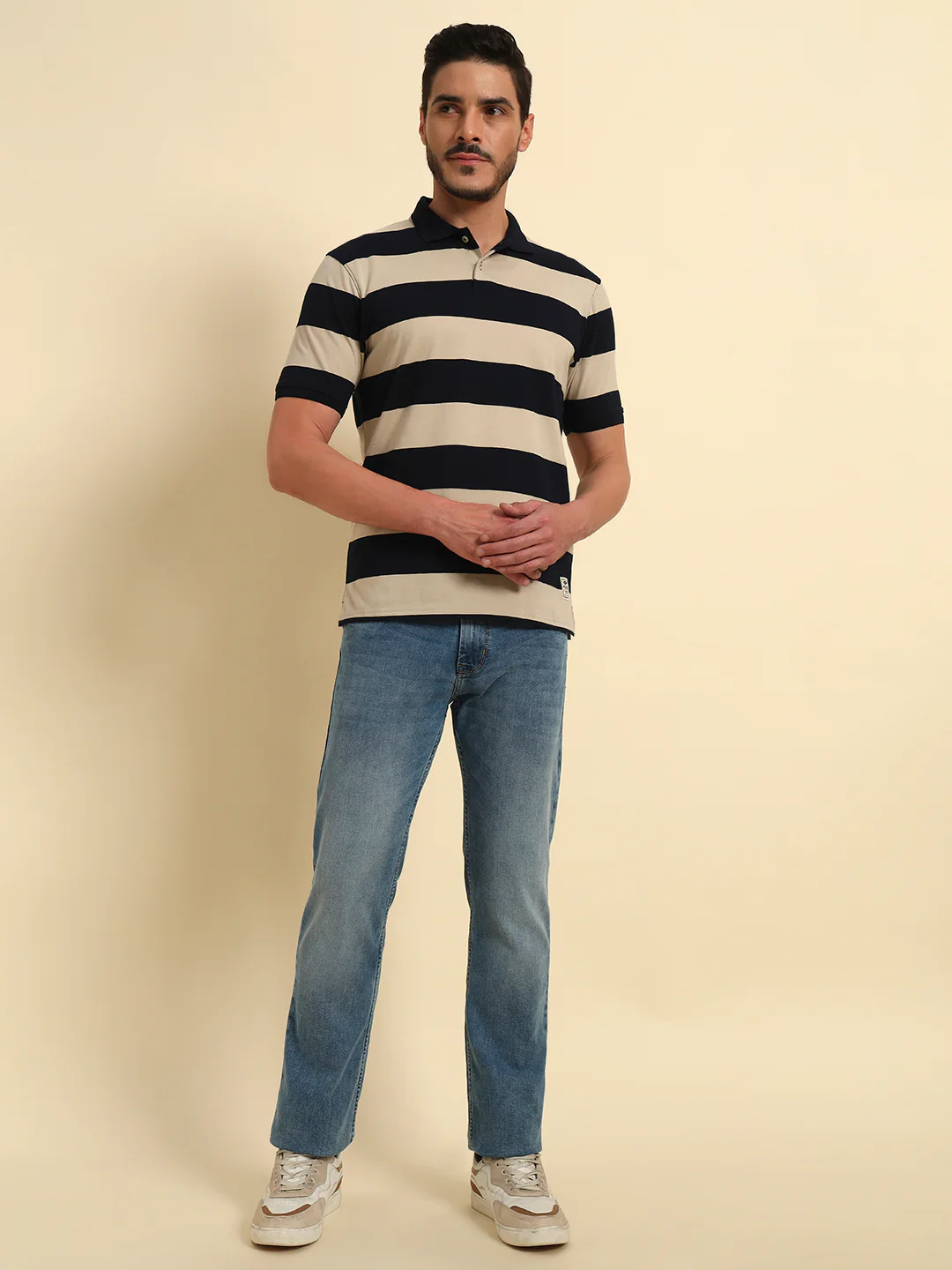 Denim Jeans for Men l Breathable & Soft with Color Fastness Straight Fit Cotton Fabric Solid Pattern Button Closure - Image 2