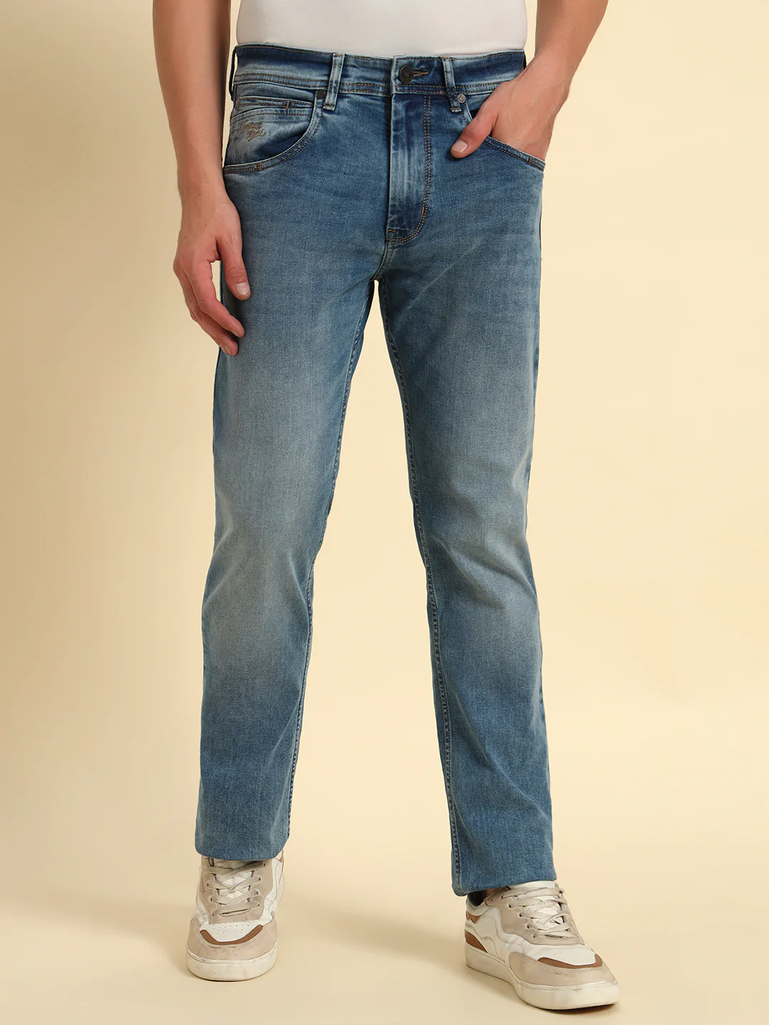 Denim Jeans for Men l Breathable & Soft with Color Fastness Straight Fit Cotton Fabric Solid Pattern Button Closure - Image 6