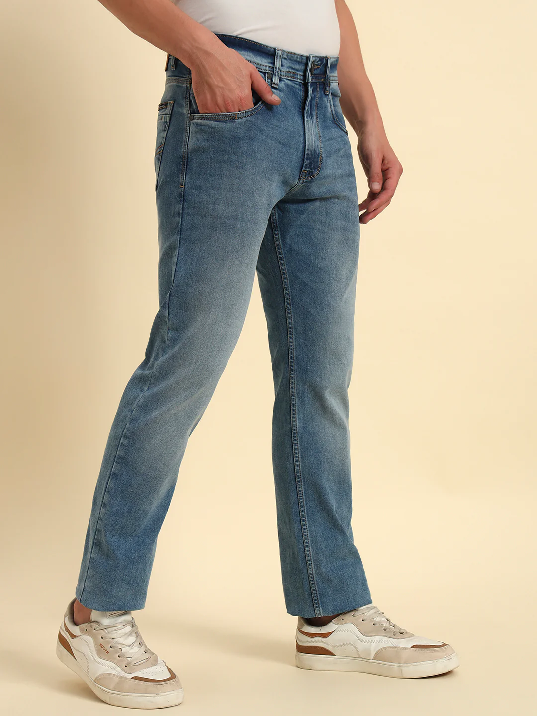 Denim Jeans for Men l Breathable & Soft with Color Fastness Straight Fit Cotton Fabric Solid Pattern Button Closure - Image 8