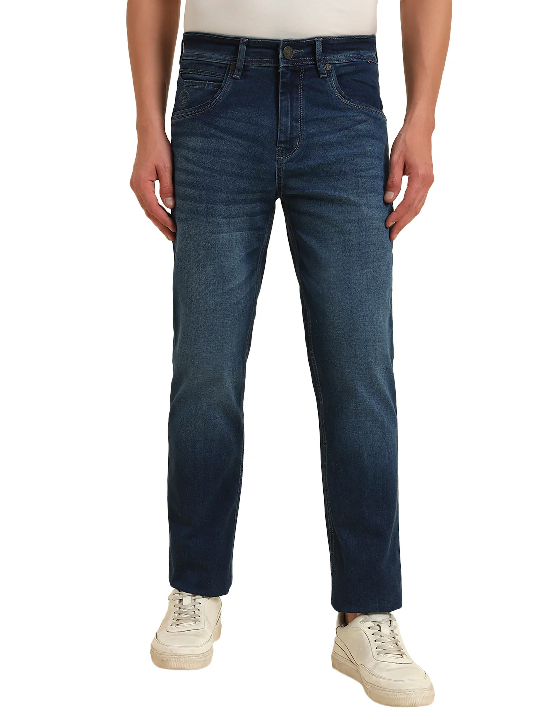 Denim Jeans for Men l Breathable & Soft with Color Fastness Straight Fit Cotton Fabric Solid Pattern Button Closure - Image 5